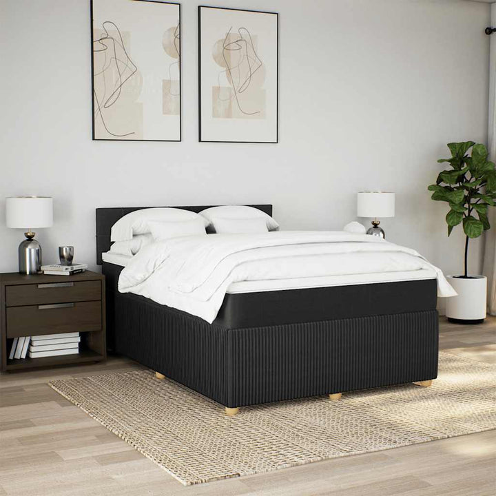 kontinentalseng med madras 140x200 cm stof sort