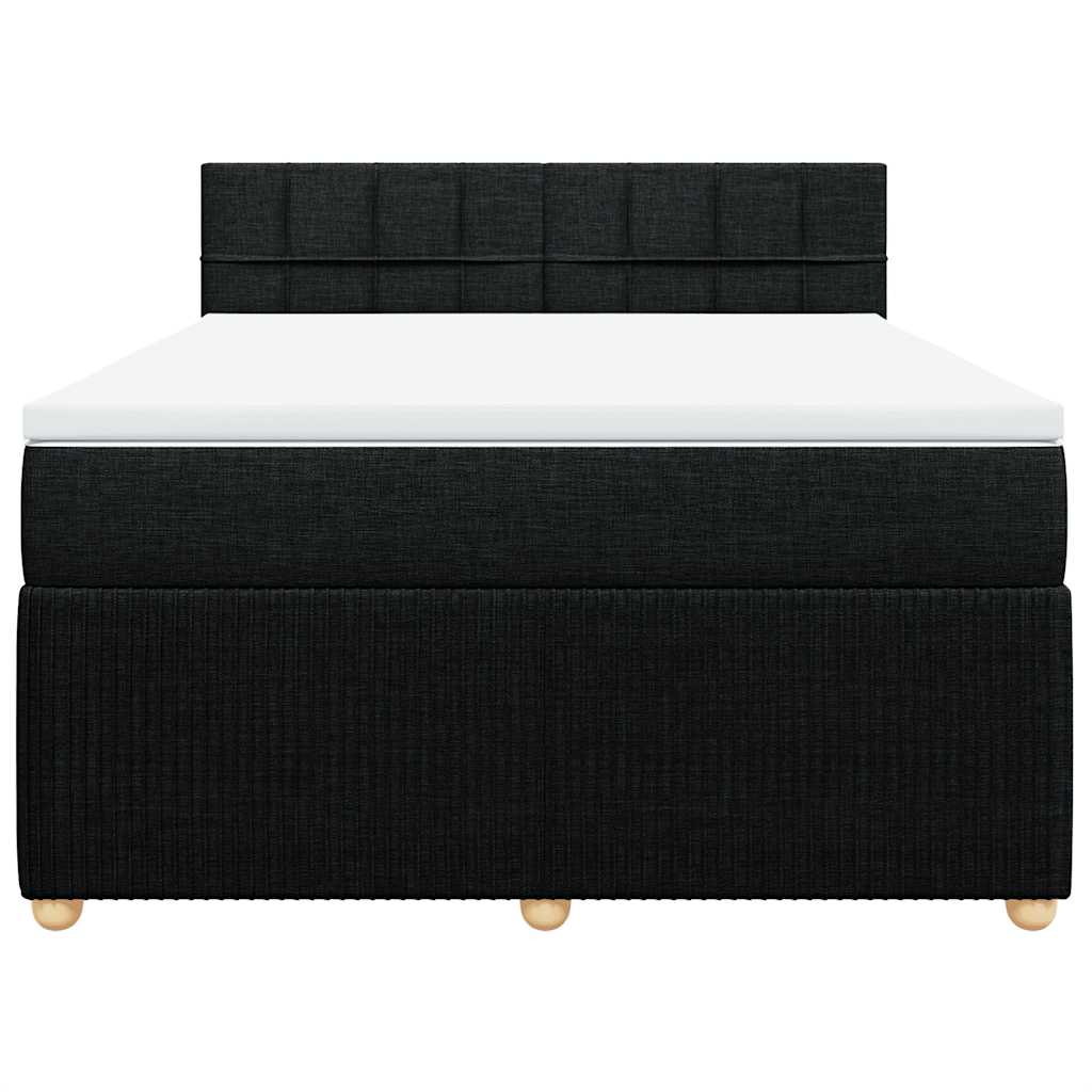 kontinentalseng med madras 160x200 cm stof sort