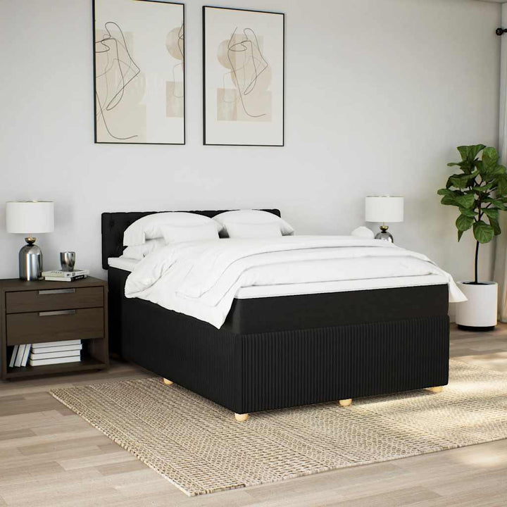 kontinentalseng med madras 160x200 cm stof sort