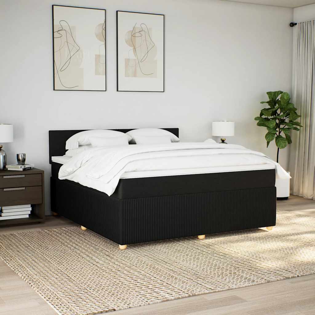 kontinentalseng med madras 180x200 cm stof sort