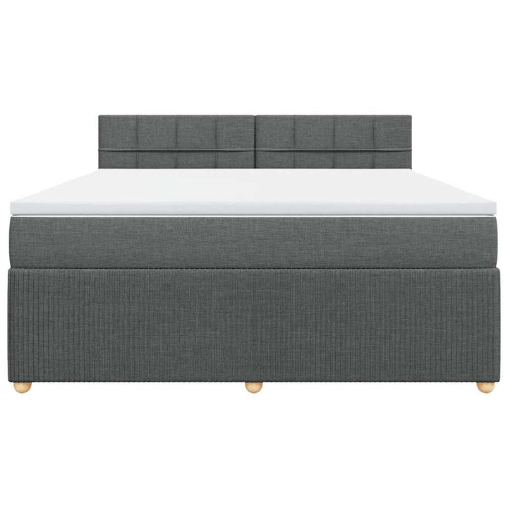 kontinentalseng med madras 180x200 cm stof mørkegrå