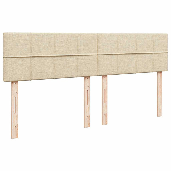 kontinentalseng med madras 180x200 cm stof cremefarvet