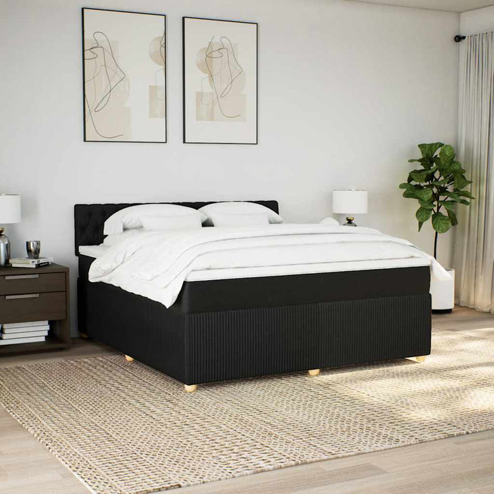 kontinentalseng med madras 180x200 cm stof sort