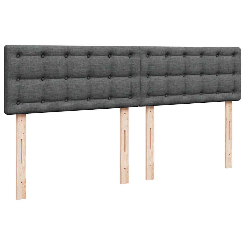 kontinentalseng med madras 180x200 cm stof mørkegrå