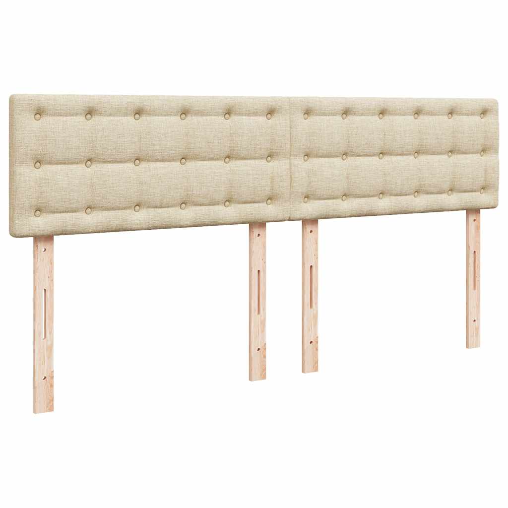 kontinentalseng med madras 180x200 cm stof cremefarvet