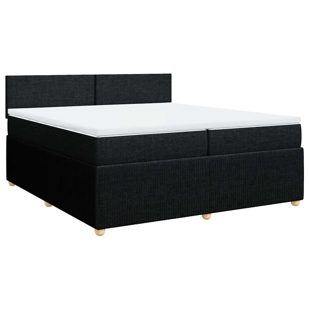 kontinentalseng med madras 200x200 cm stof sort