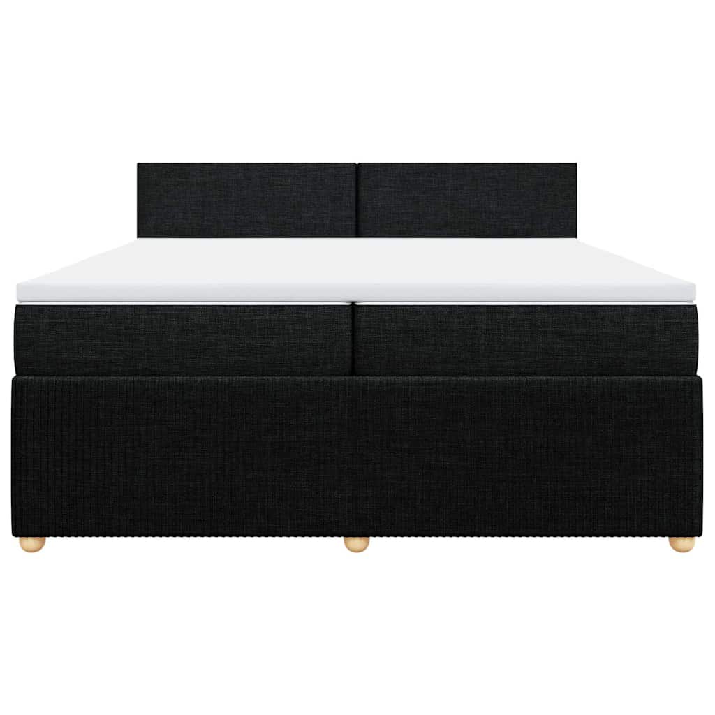 kontinentalseng med madras 200x200 cm stof sort