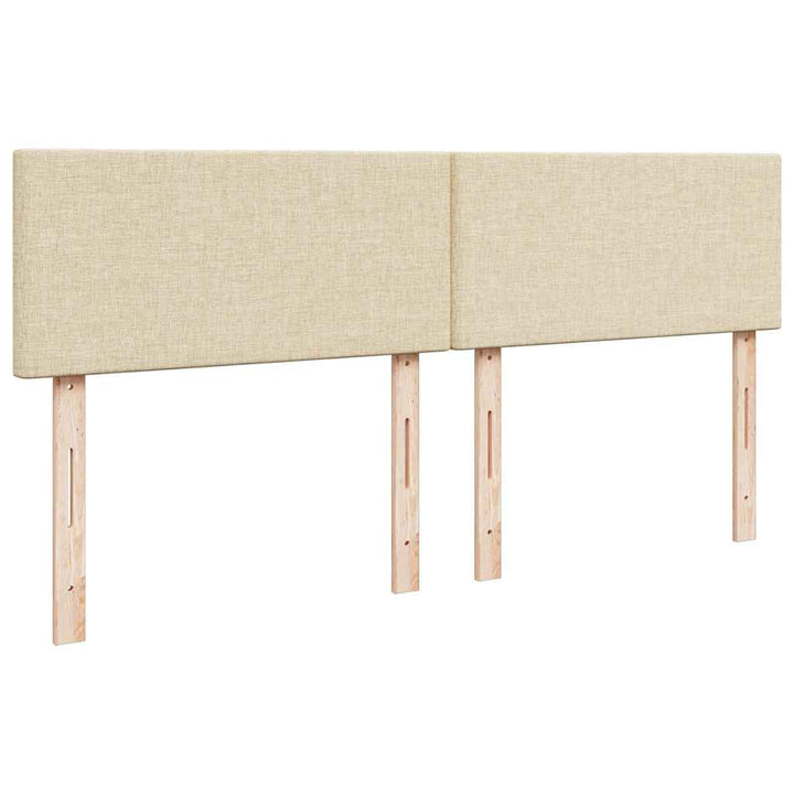 kontinentalseng med madras 200x200 cm stof cremefarvet