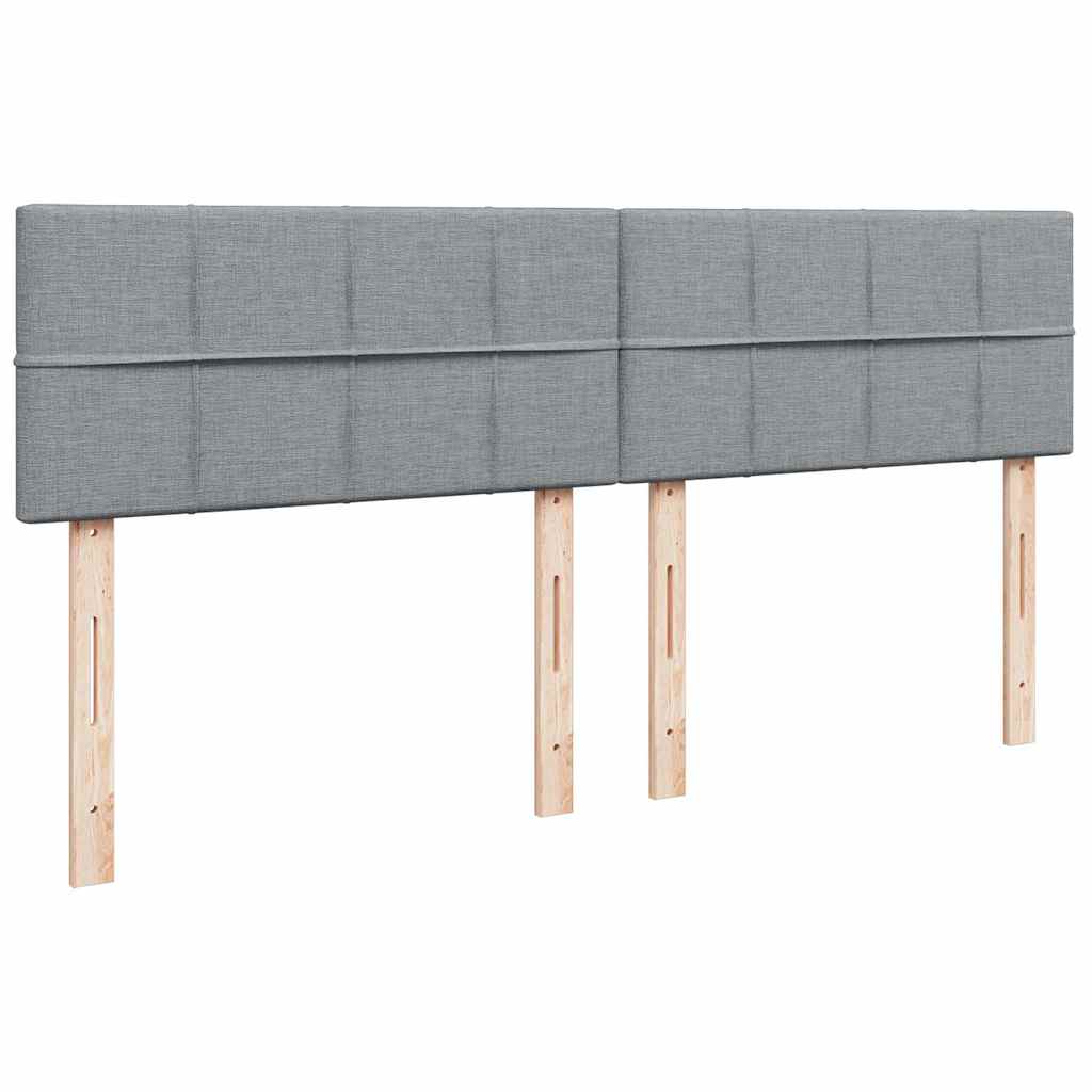 kontinentalseng med madras 200x200 cm stof lysegrå