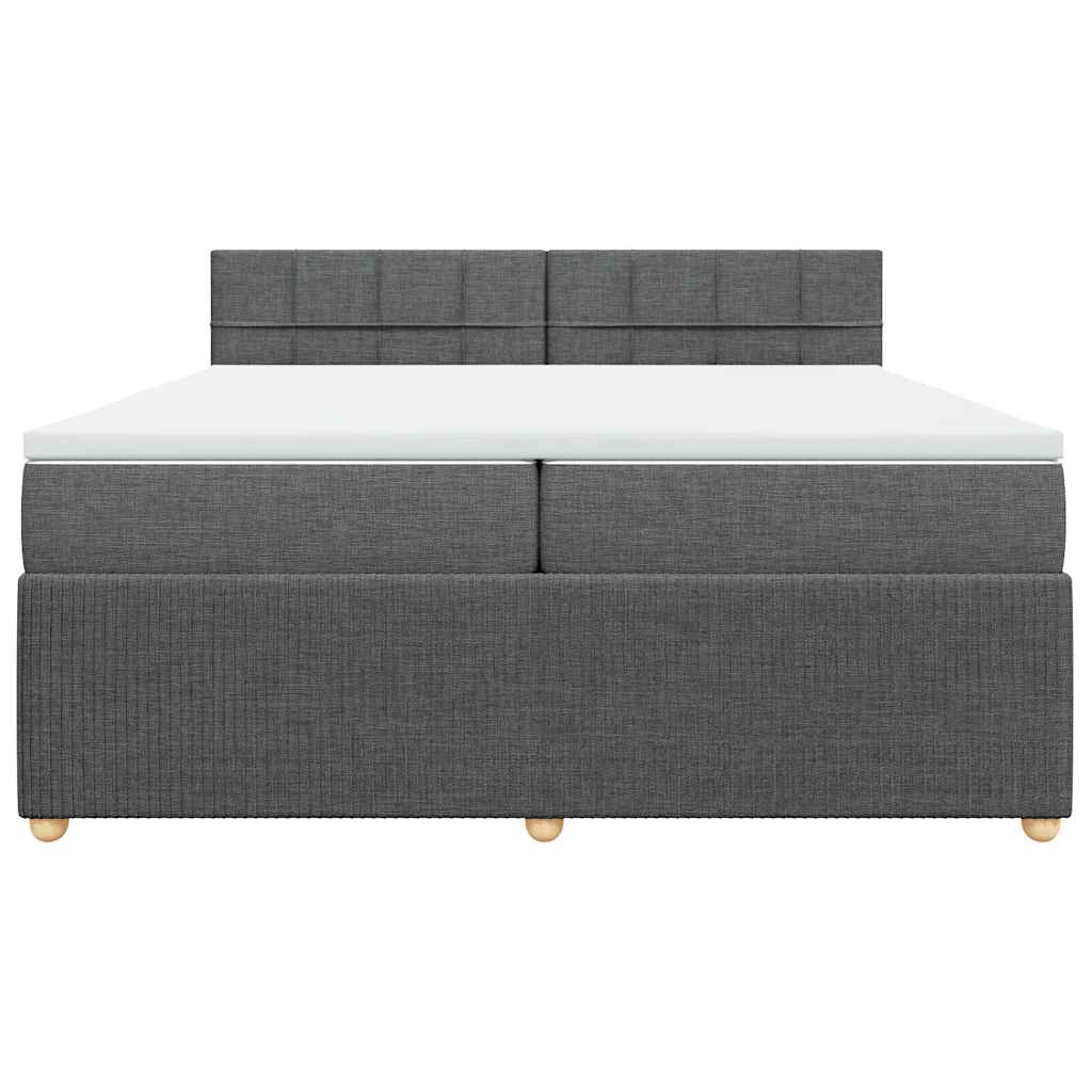 kontinentalseng med madras 200x200 cm stof mørkegrå