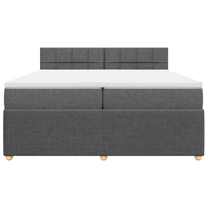kontinentalseng med madras 200x200 cm stof mørkegrå