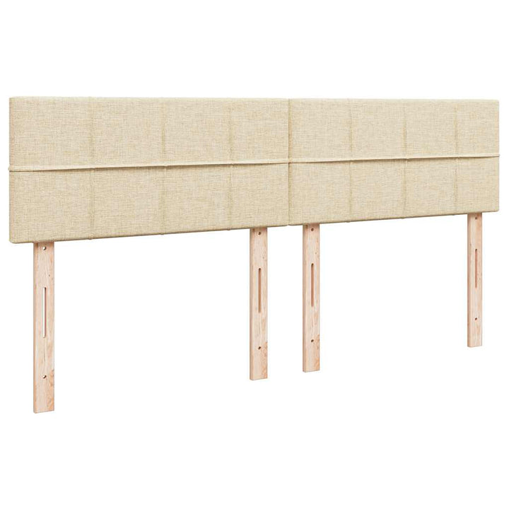 kontinentalseng med madras 200x200 cm stof cremefarvet