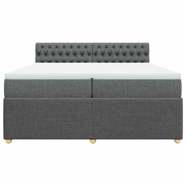 kontinentalseng med madras 200x200 cm stof mørkegrå