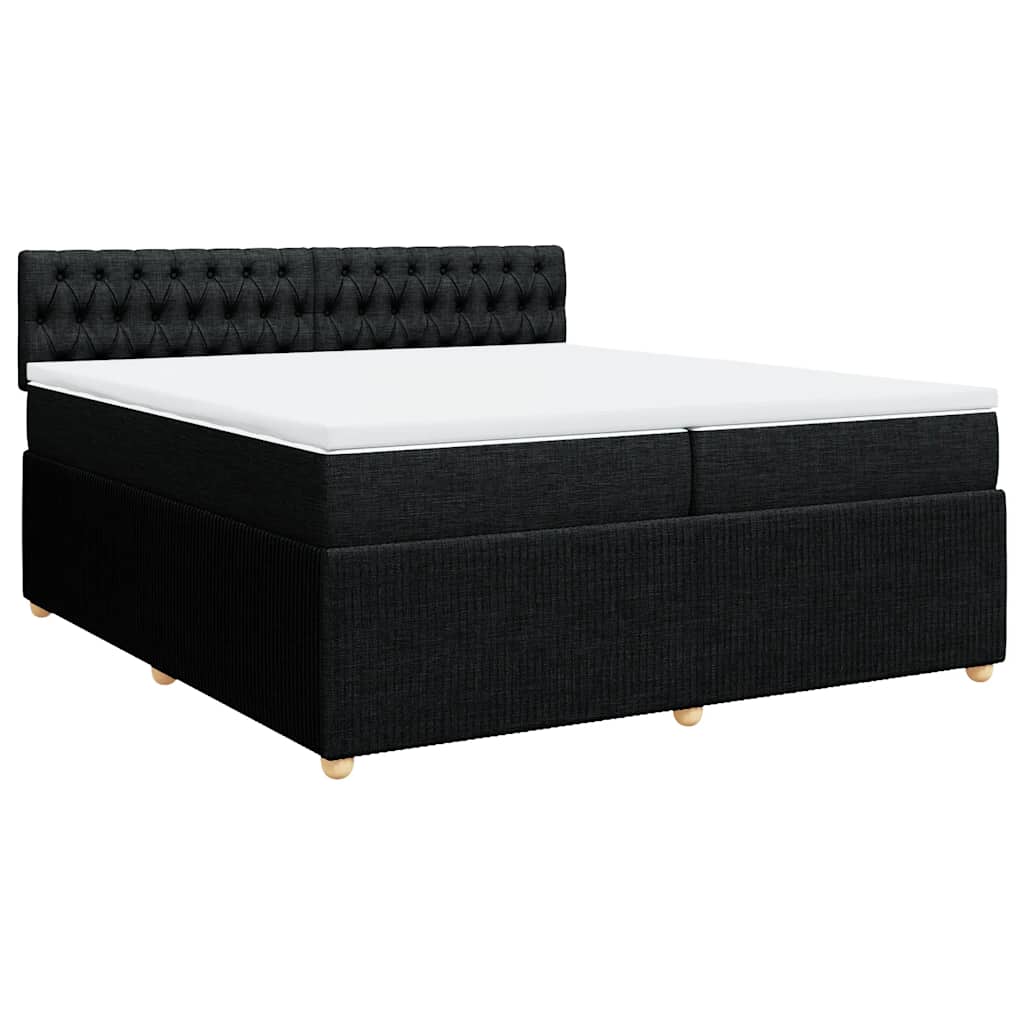 kontinentalseng med madras 200x200 cm stof sort