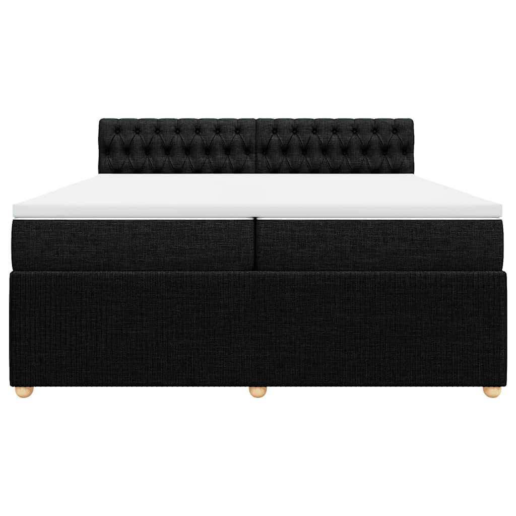kontinentalseng med madras 200x200 cm stof sort