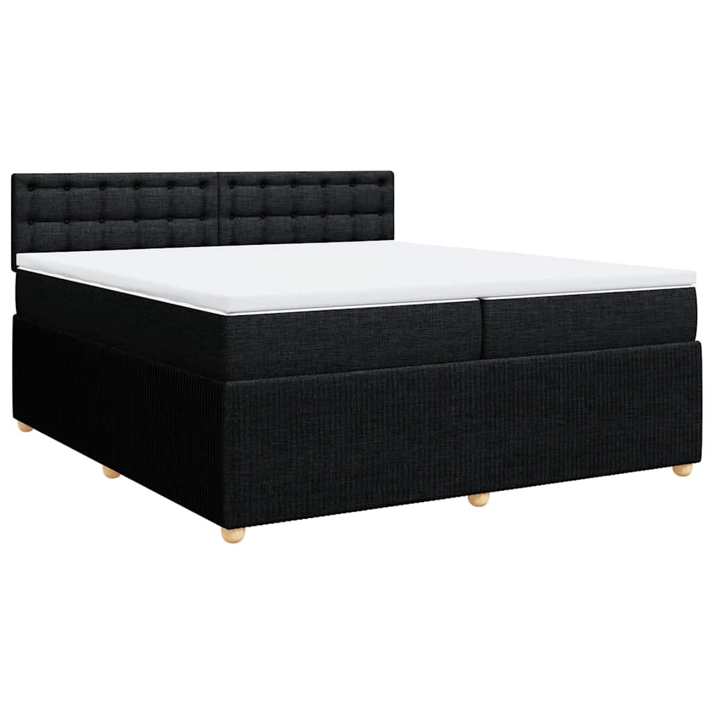 kontinentalseng med madras 200x200 cm stof sort