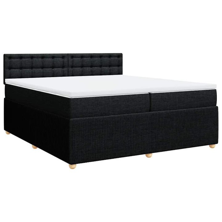kontinentalseng med madras 200x200 cm stof sort