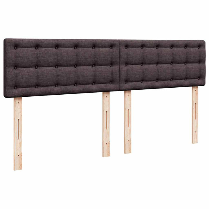kontinentalseng med madras 200x200 cm stof mørkebrun