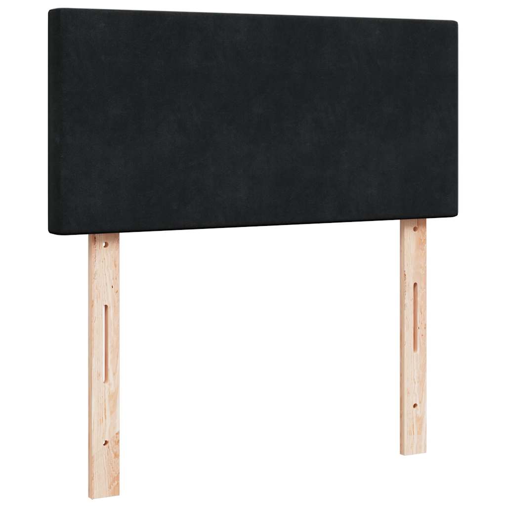 kontinentalseng med madras 80x200 cm fløjl sort