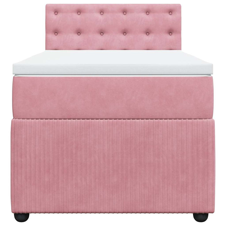 kontinentalseng med madras 90x190 cm fløjl pink