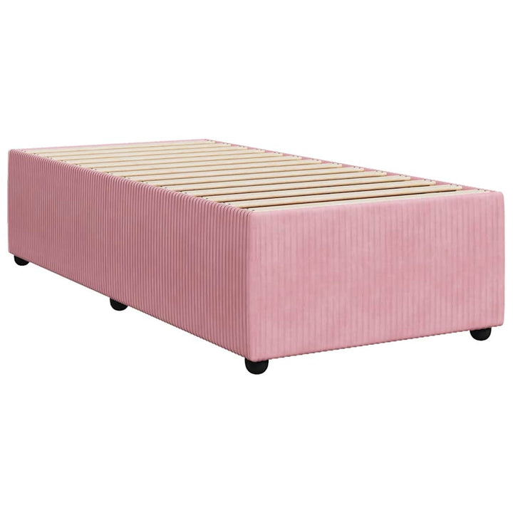 kontinentalseng med madras 90x190 cm fløjl pink
