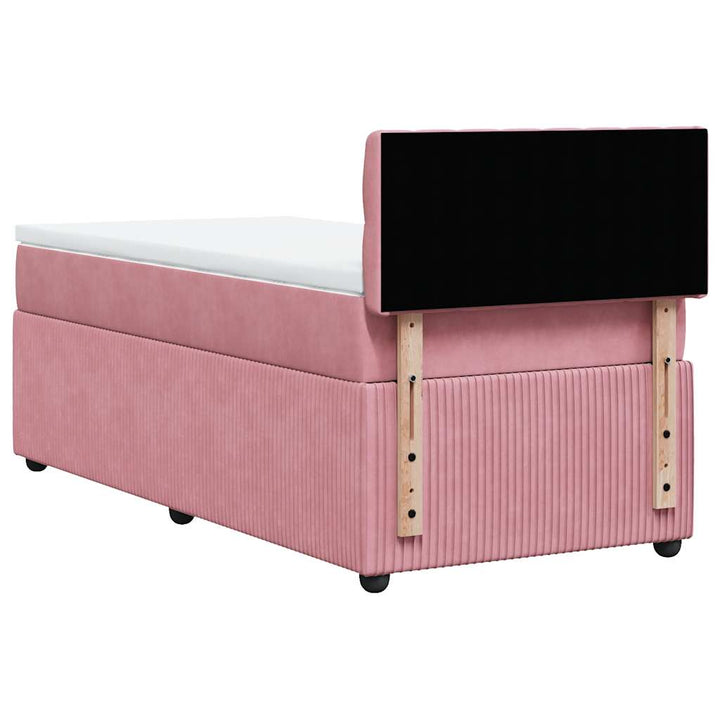 kontinentalseng med madras 90x190 cm fløjl pink