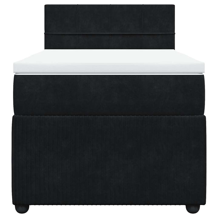 kontinentalseng med madras 90x190 cm fløjl sort