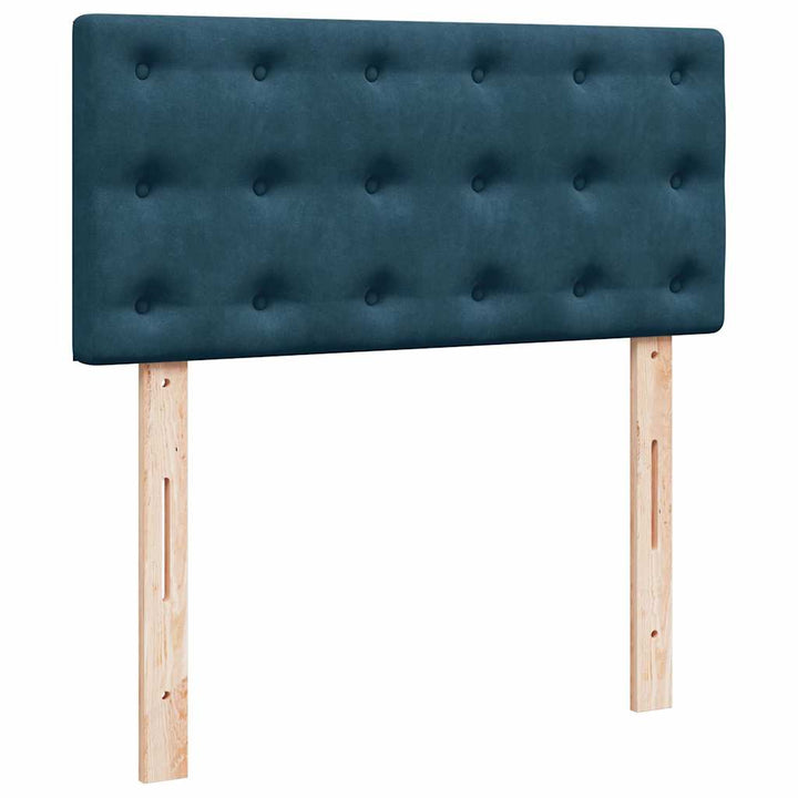 kontinentalseng med madras 90x200 cm fløjl blå