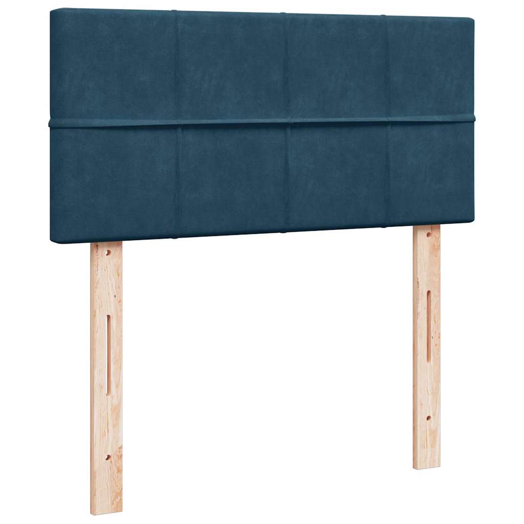 kontinentalseng med madras 90x200 cm fløjl blå