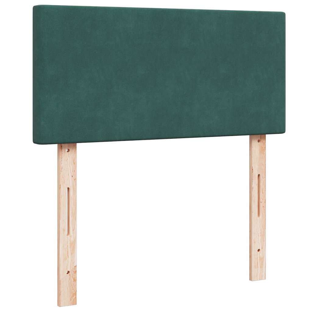 kontinentalseng med madras 100x200 cm fløjl mørkegrøn