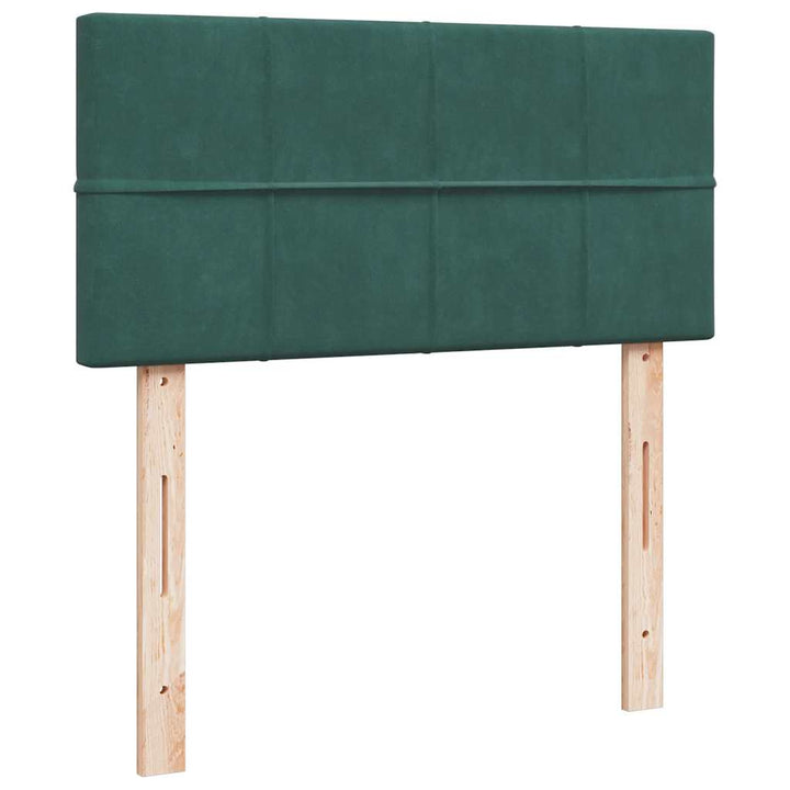 kontinentalseng med madras 100x200 cm fløjl mørkegrøn
