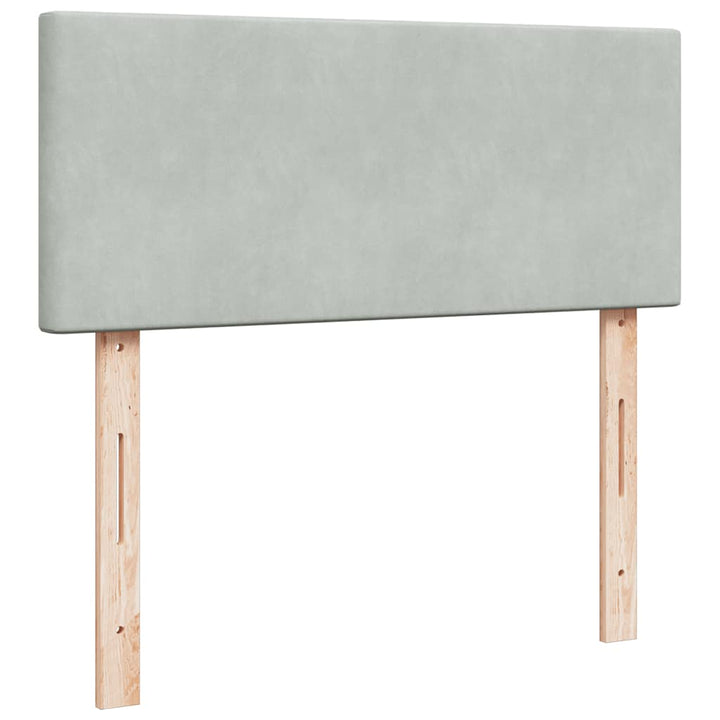 kontinentalseng med madras 120x190 cm velour lysegrå