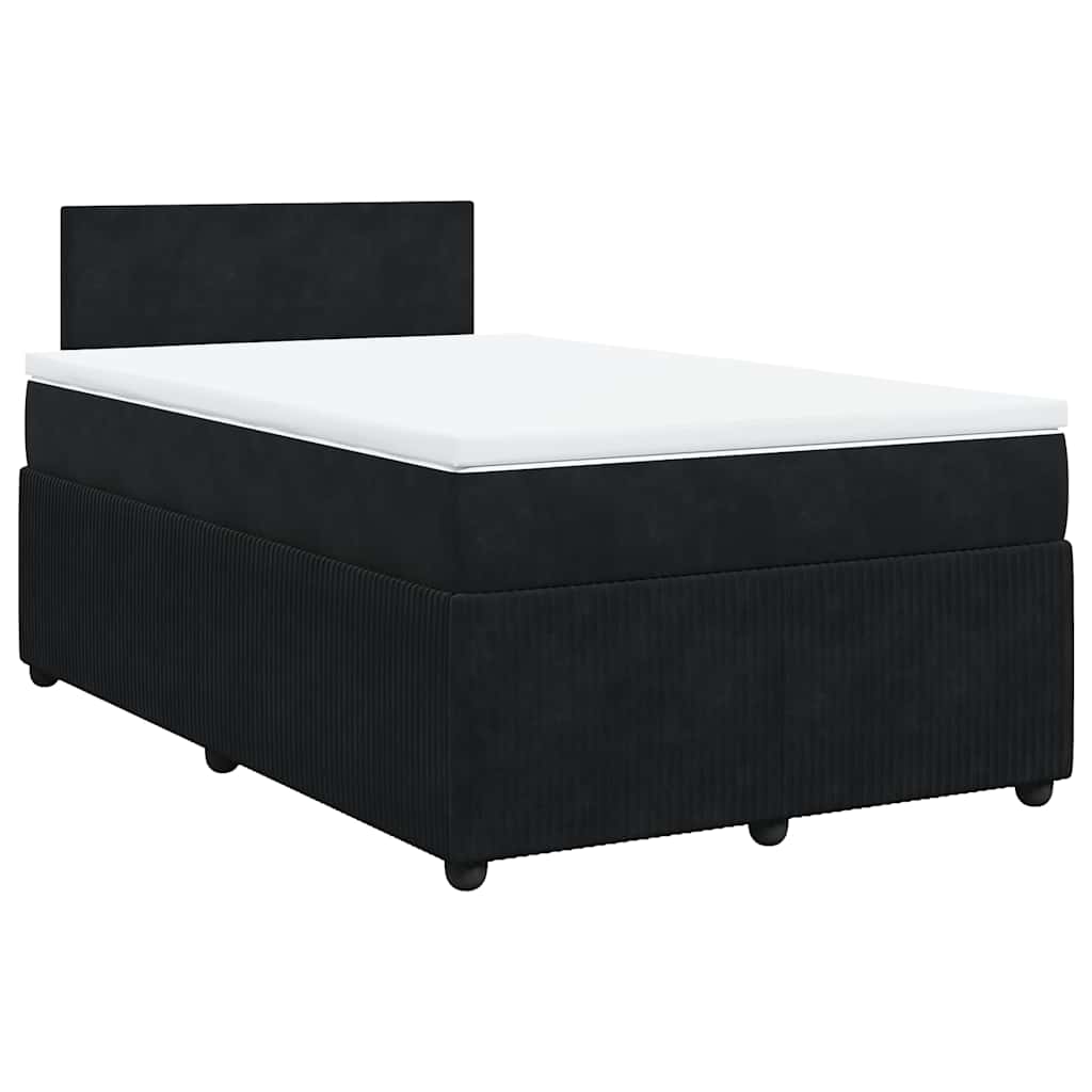 kontinentalseng med madras 120x190 cm velour sort