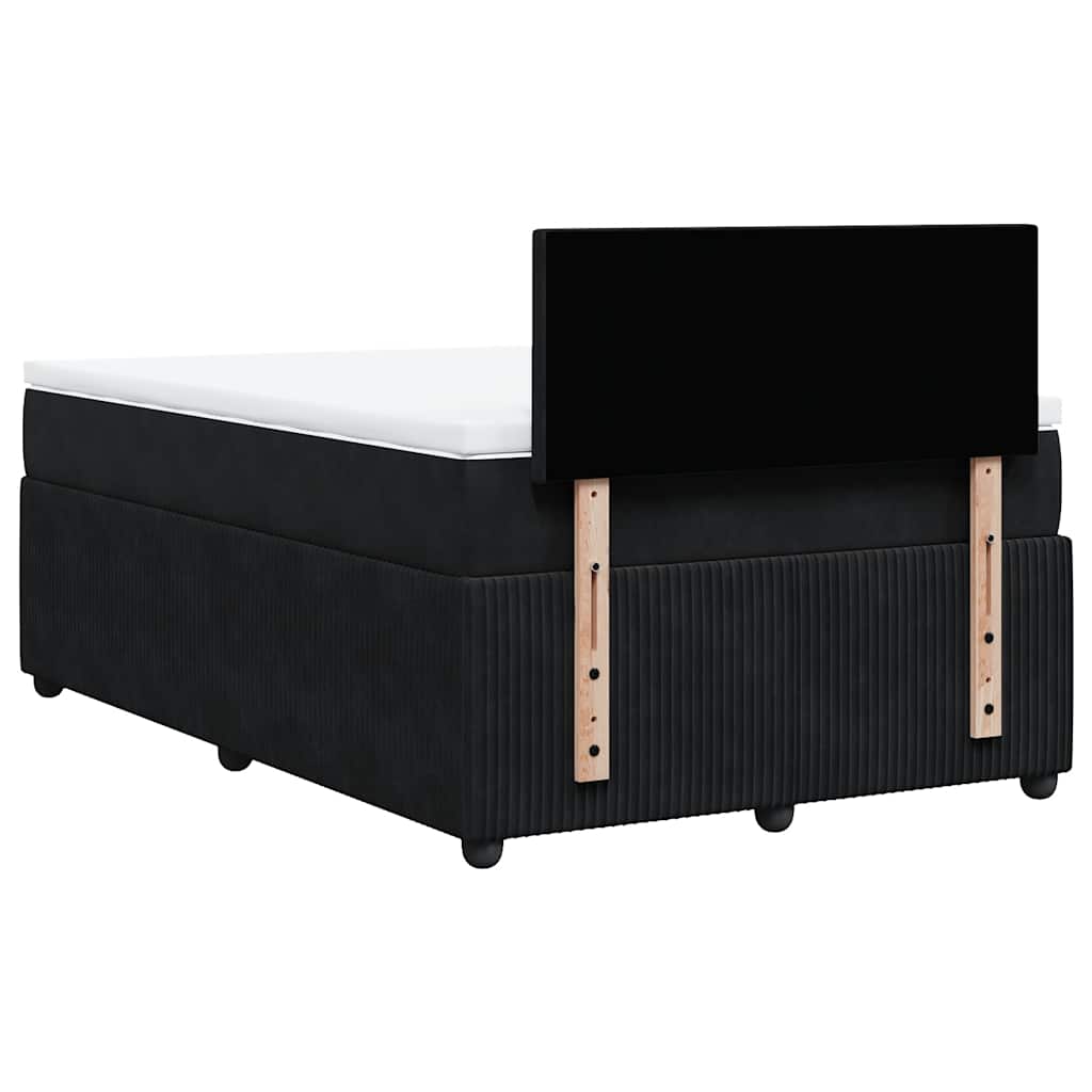 kontinentalseng med madras 120x190 cm velour sort