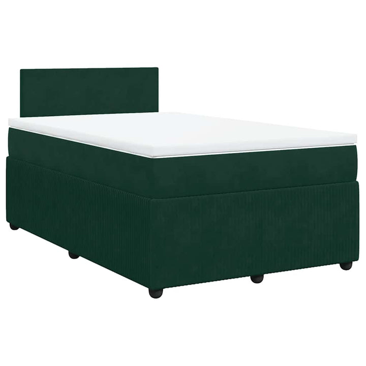 kontinentalseng med madras 120x190 cm velour mørkegrøn