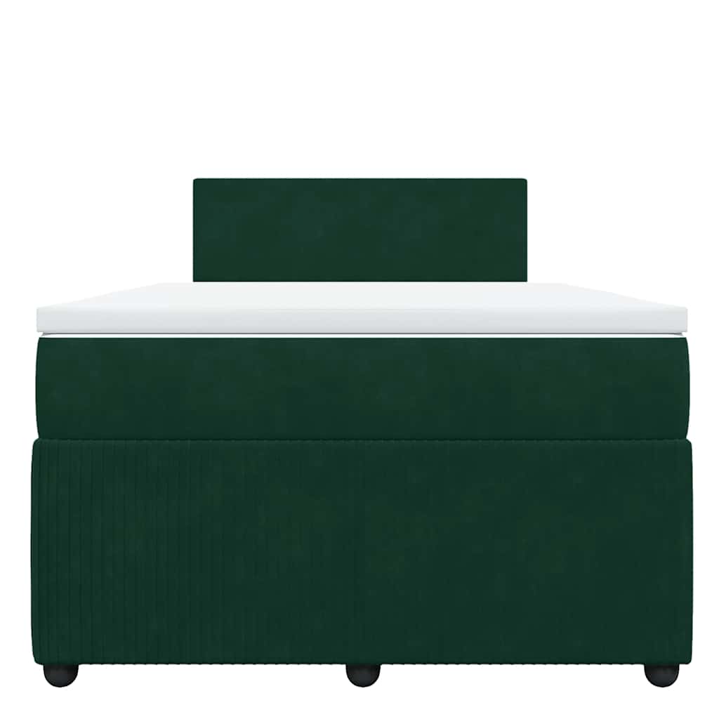 kontinentalseng med madras 120x190 cm velour mørkegrøn