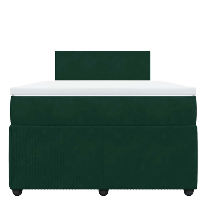 kontinentalseng med madras 120x190 cm velour mørkegrøn