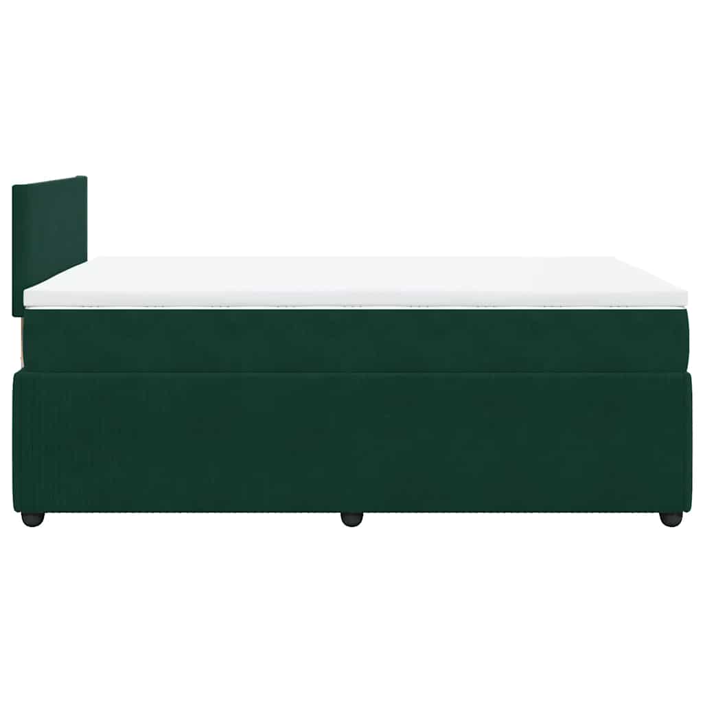 kontinentalseng med madras 120x190 cm velour mørkegrøn