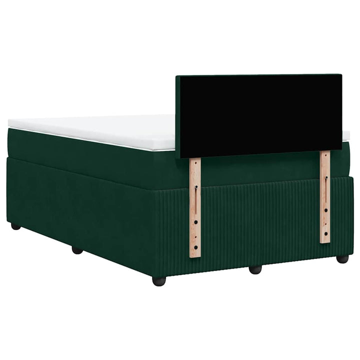 kontinentalseng med madras 120x190 cm velour mørkegrøn
