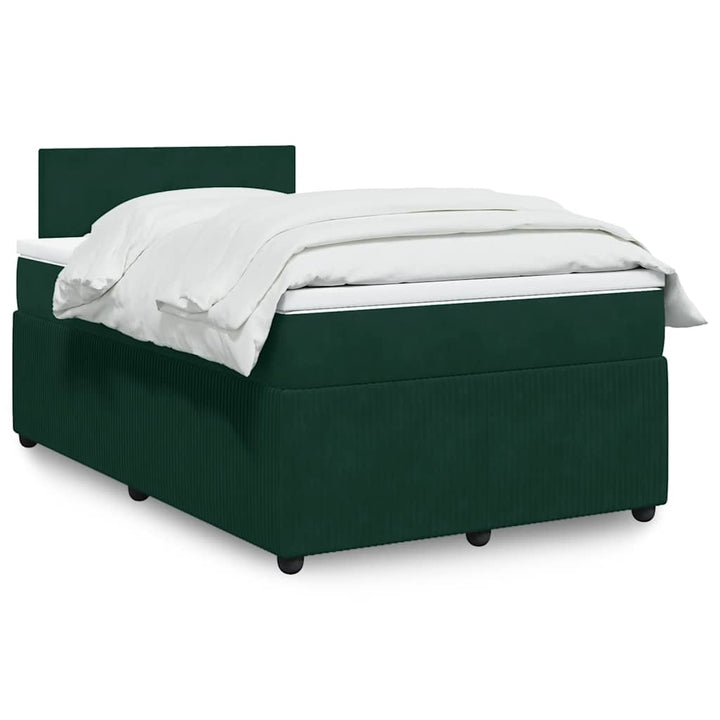 kontinentalseng med madras 120x190 cm velour mørkegrøn