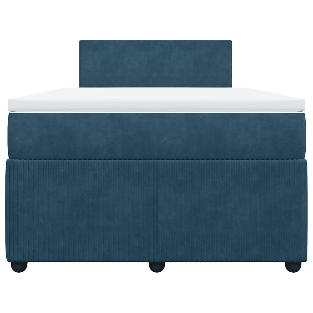 kontinentalseng med madras 120x190 cm velour blå