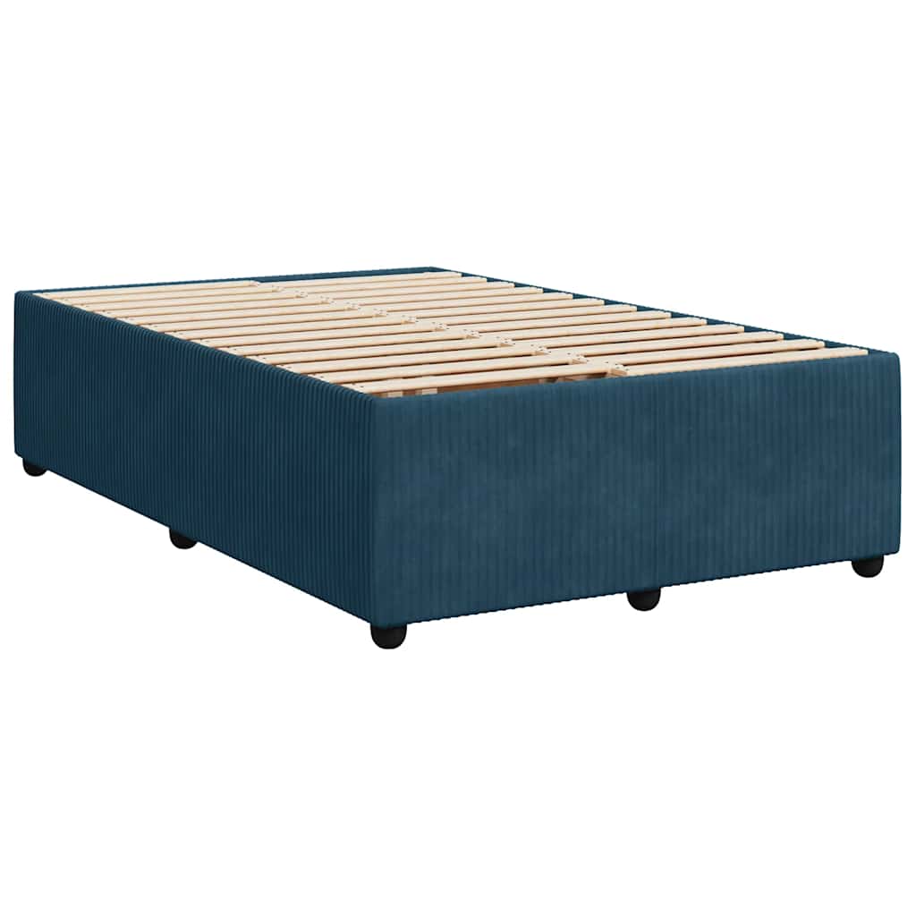 kontinentalseng med madras 120x190 cm velour blå