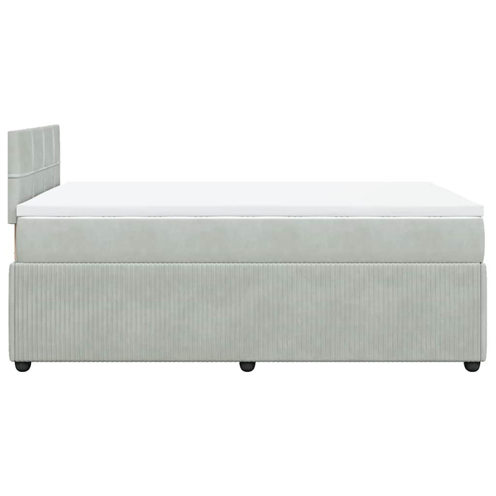 kontinentalseng med madras 120x190 cm velour lysegrå