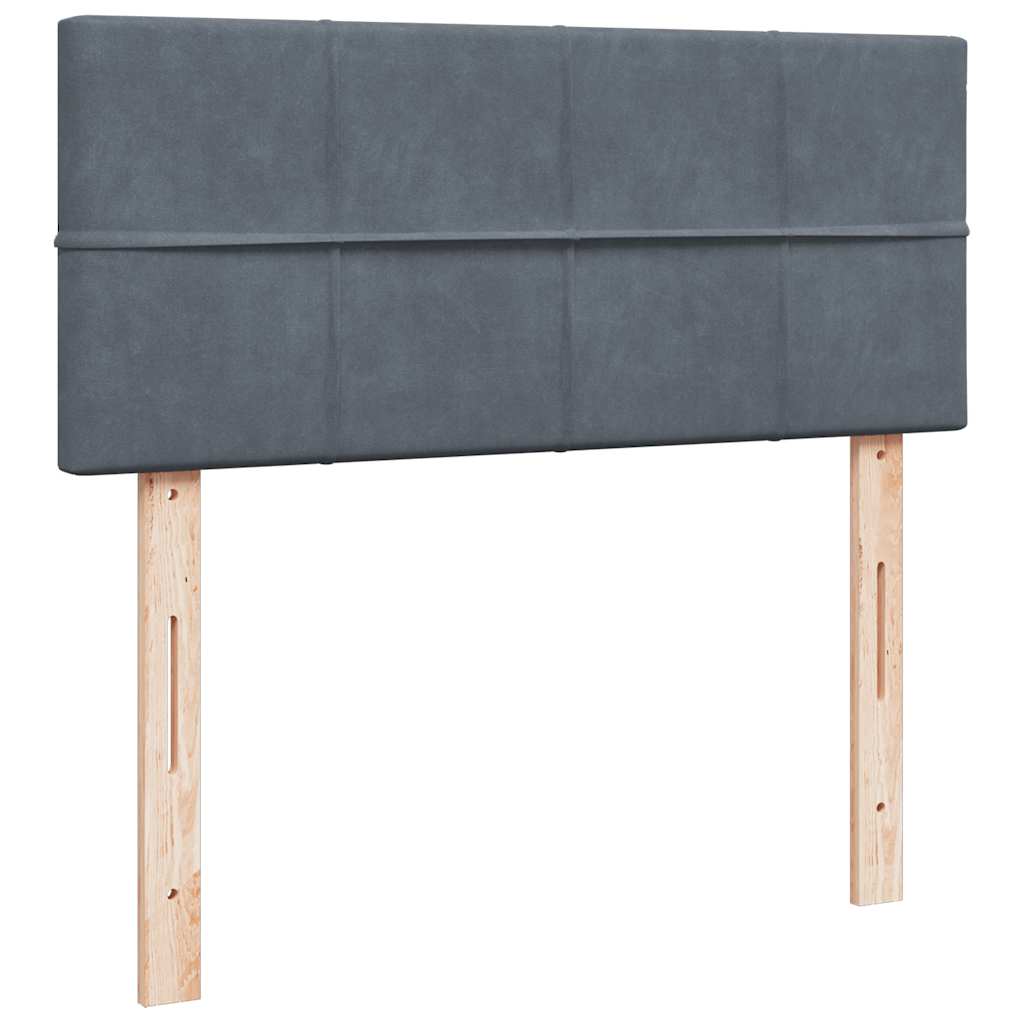 kontinentalseng med madras 120x190 cm fløjl mørkegrå