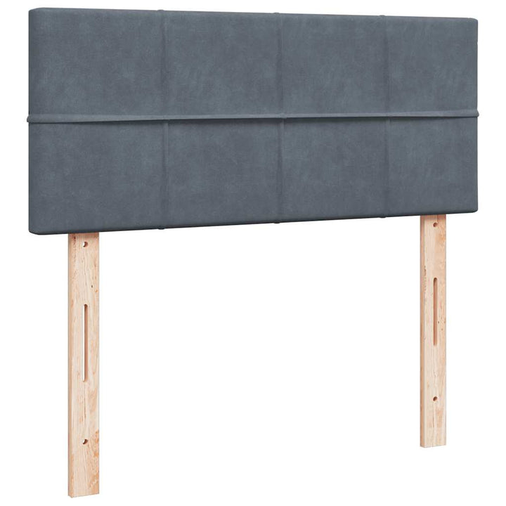 kontinentalseng med madras 120x190 cm fløjl mørkegrå