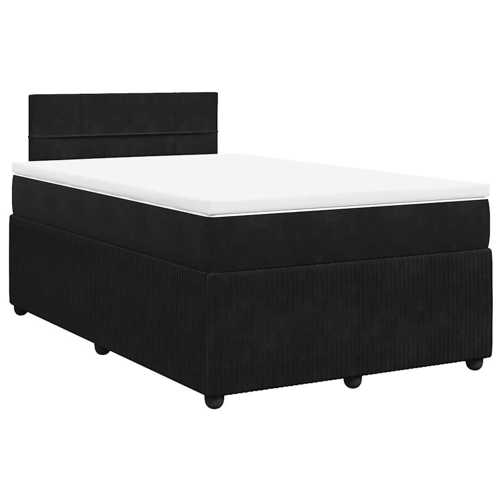 kontinentalseng med madras 120x190 cm velour sort