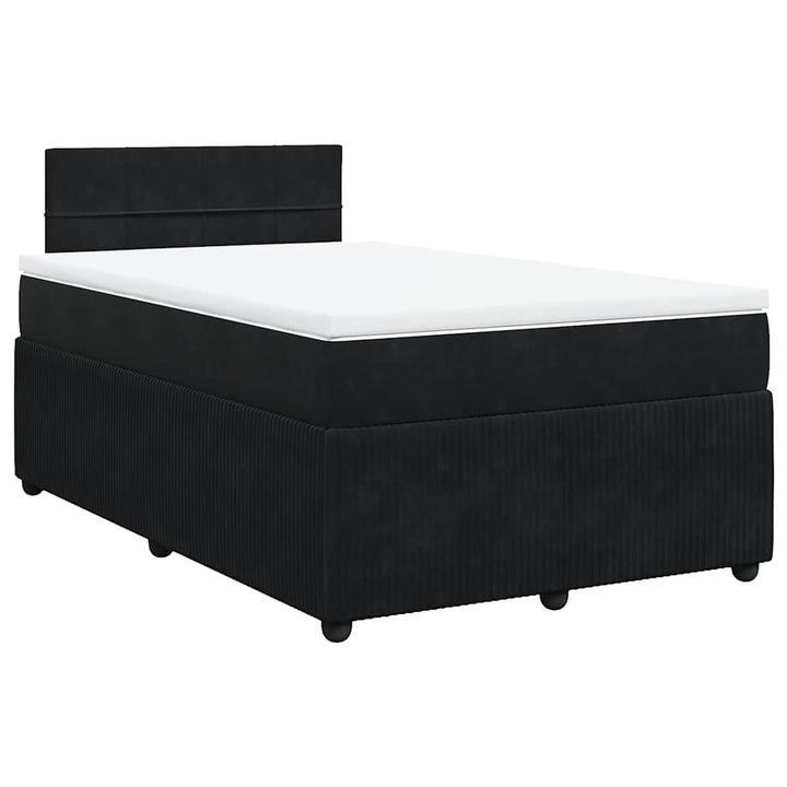 kontinentalseng med madras 120x190 cm velour sort