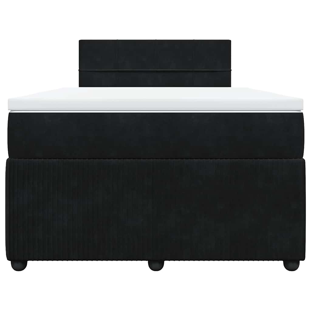 kontinentalseng med madras 120x190 cm velour sort