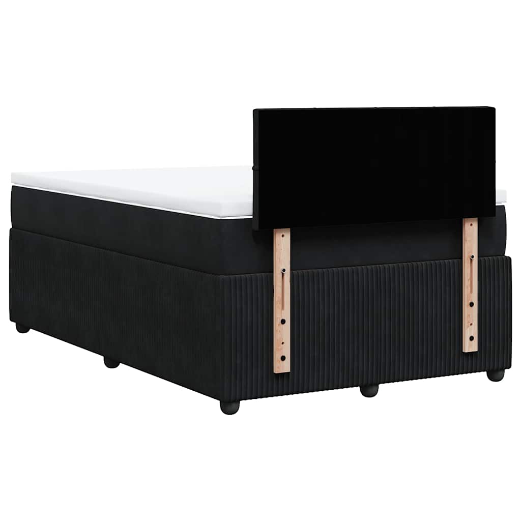 kontinentalseng med madras 120x190 cm velour sort