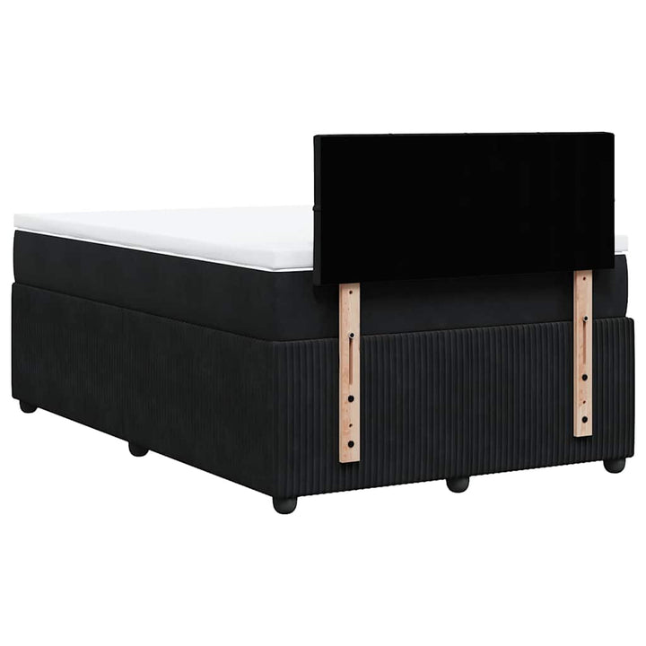 kontinentalseng med madras 120x190 cm velour sort